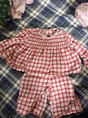 Amazon Essentials x Sofia Grainge Pink and White Plaid Set